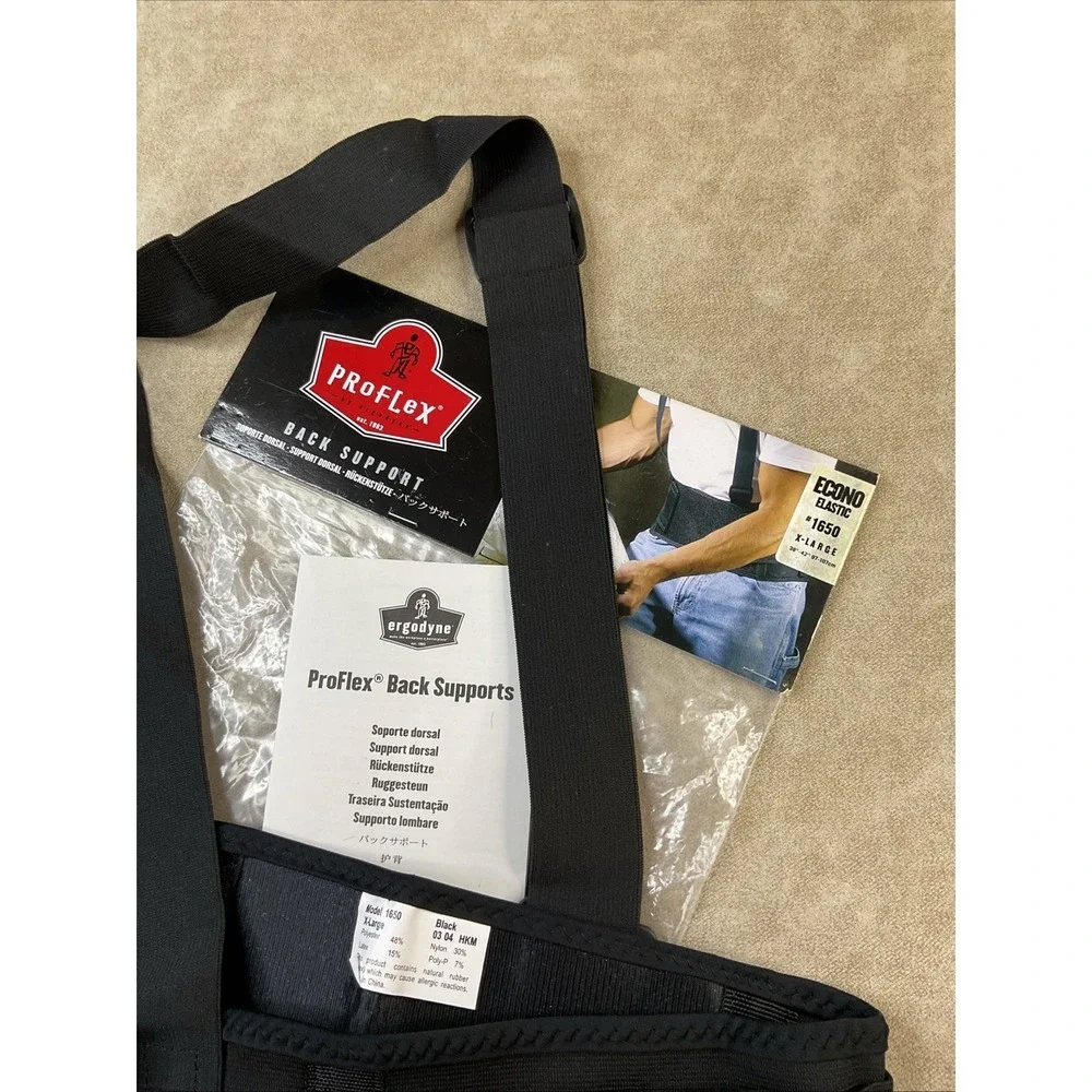 Back Support Belt Sz XL ProFlex Ergodyne Elastic Adjustable Removable Straps